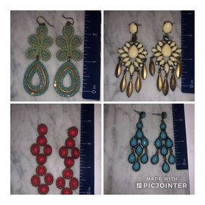 4 pairs of earrings
